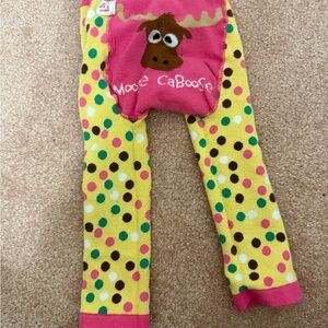 Lazy One Yellow and Pink Moose Caboose Kids Bottoms